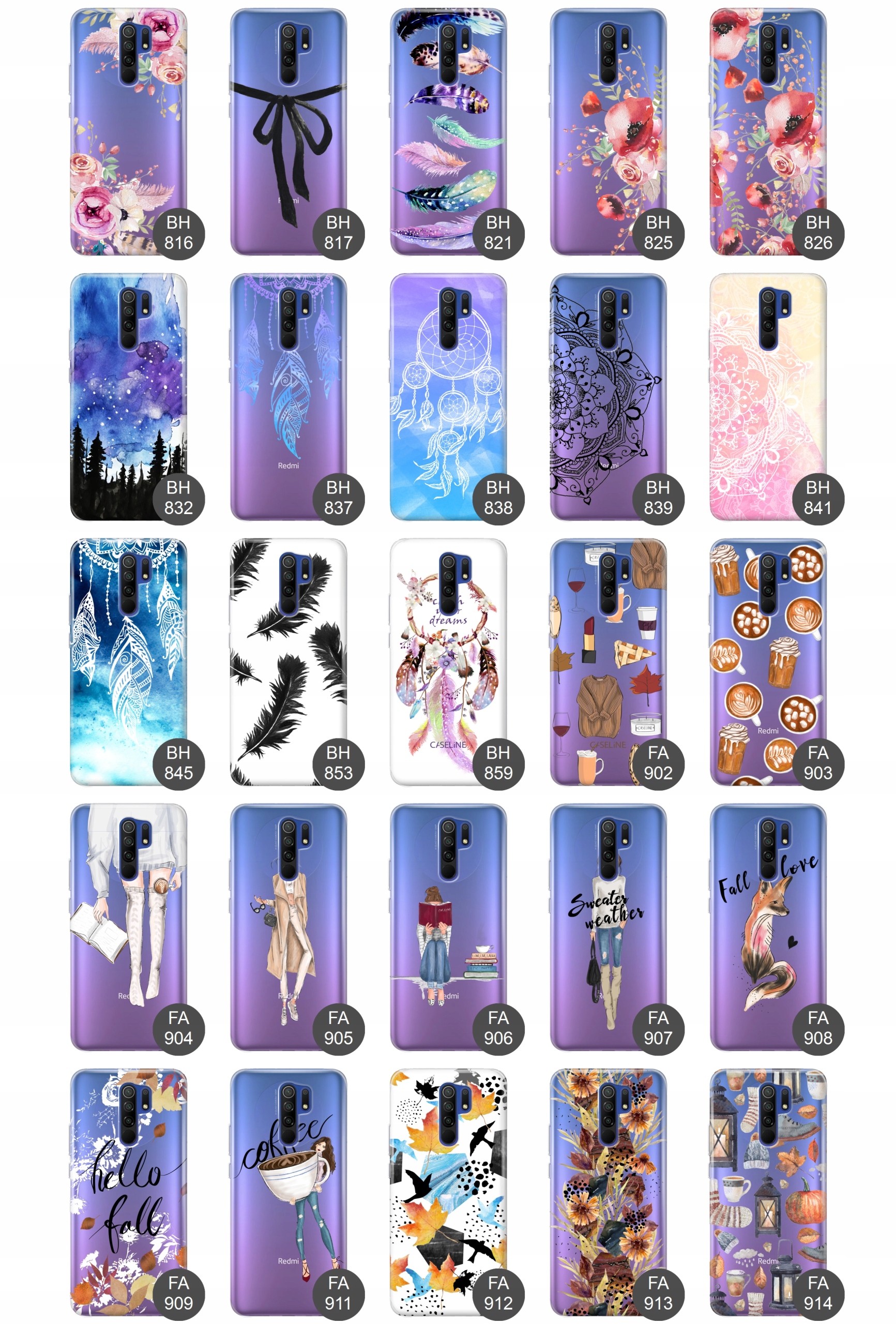 Etui do Xiaomi Redmi 9 etui guma wzory