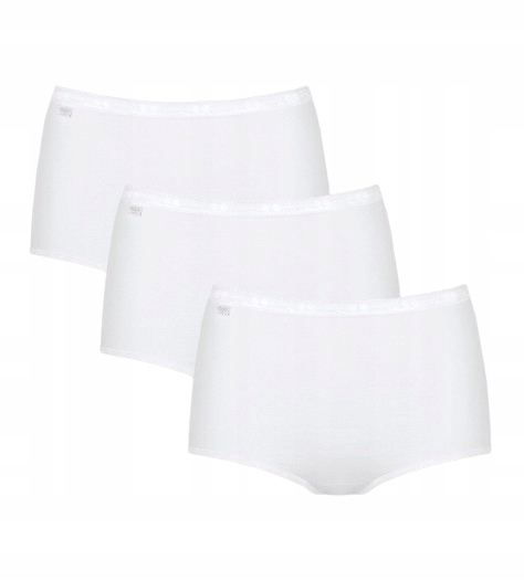 Dámské bavlněné kalhotky Maxi Sloggi Basic+ Maxi 3P 3 kusy bílé 44