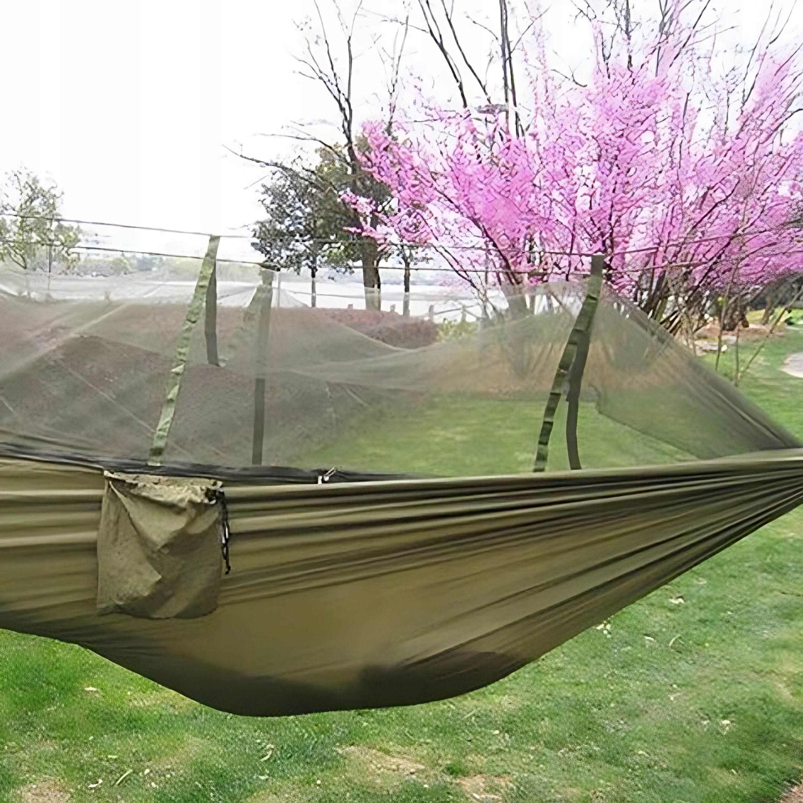 HAMAK DWUOSOBOWY TURYSTYCZNY Z MOSKITIERA BIWAK Długość całkowita 260 cm