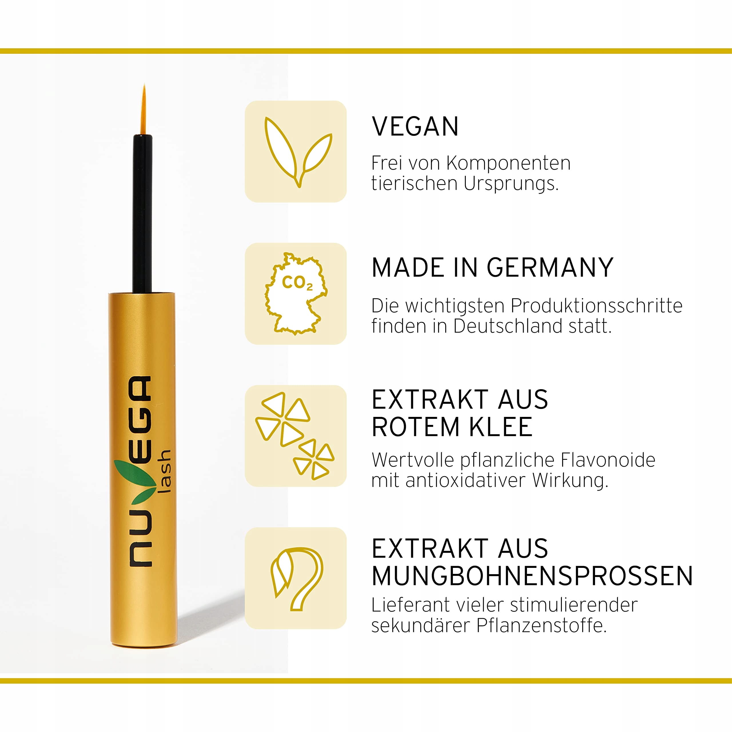 NUVEGA LASH Wegańskie Serum Do Rzęs Na Wzrost Rzęs 3ml Made In Germany — miniatura 5