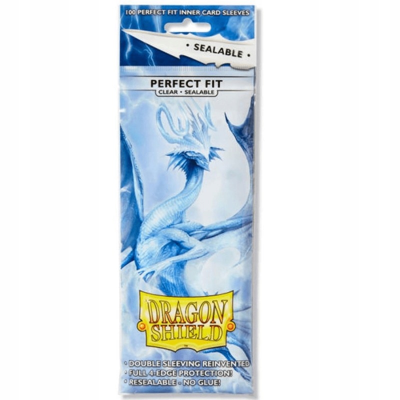 100 koszulek na karty Dragon Shield: Perfect Fit Sealable Sleeves - Clear