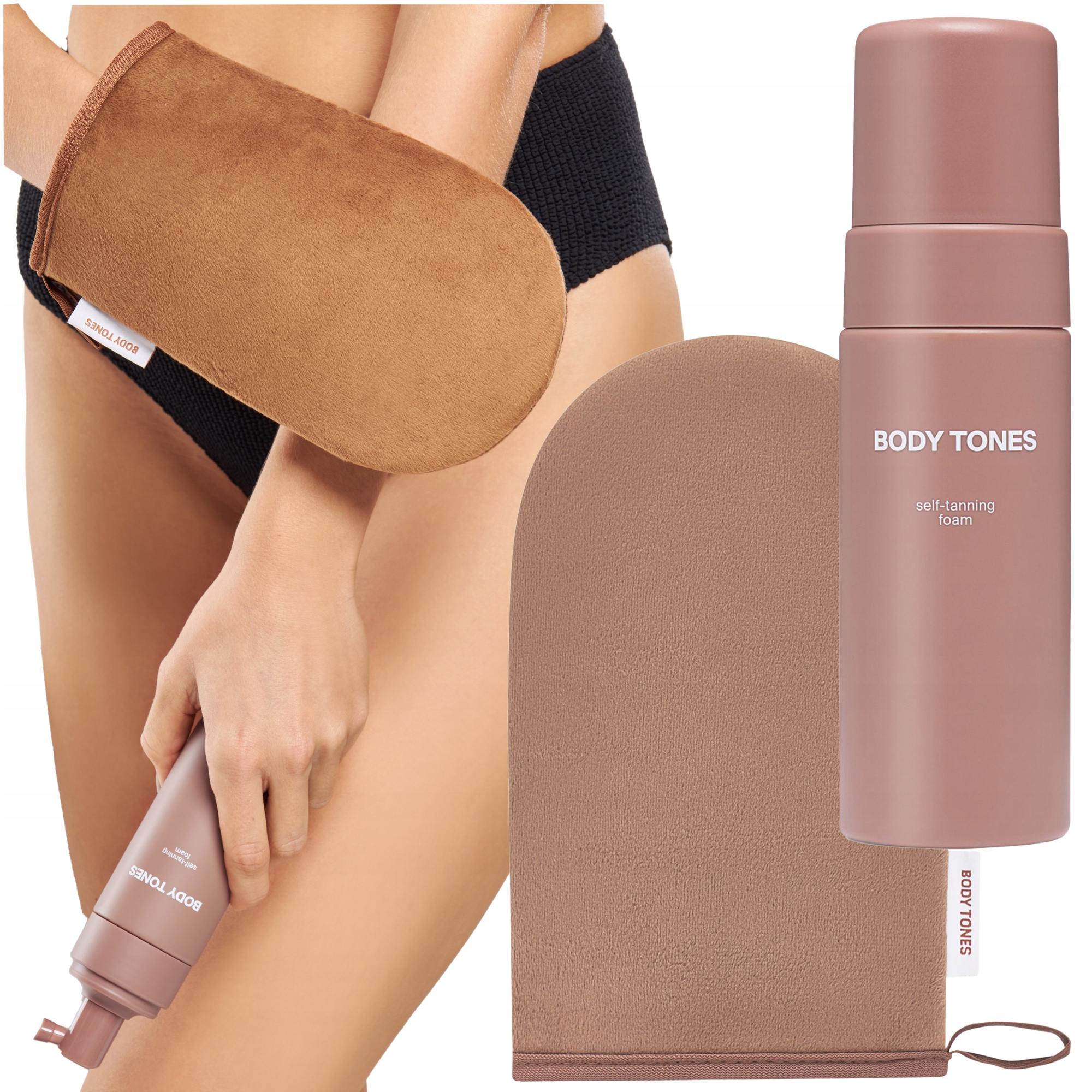 Samoopalovací Pěna Opálení Rukavice Body Tones Dárek