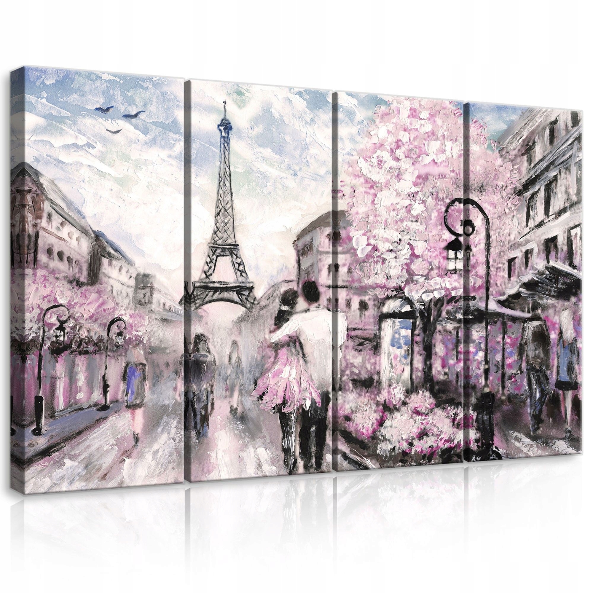 Obraz 120x80 Paříž Eiffelova věž romantismus jaro městská krajina impasto