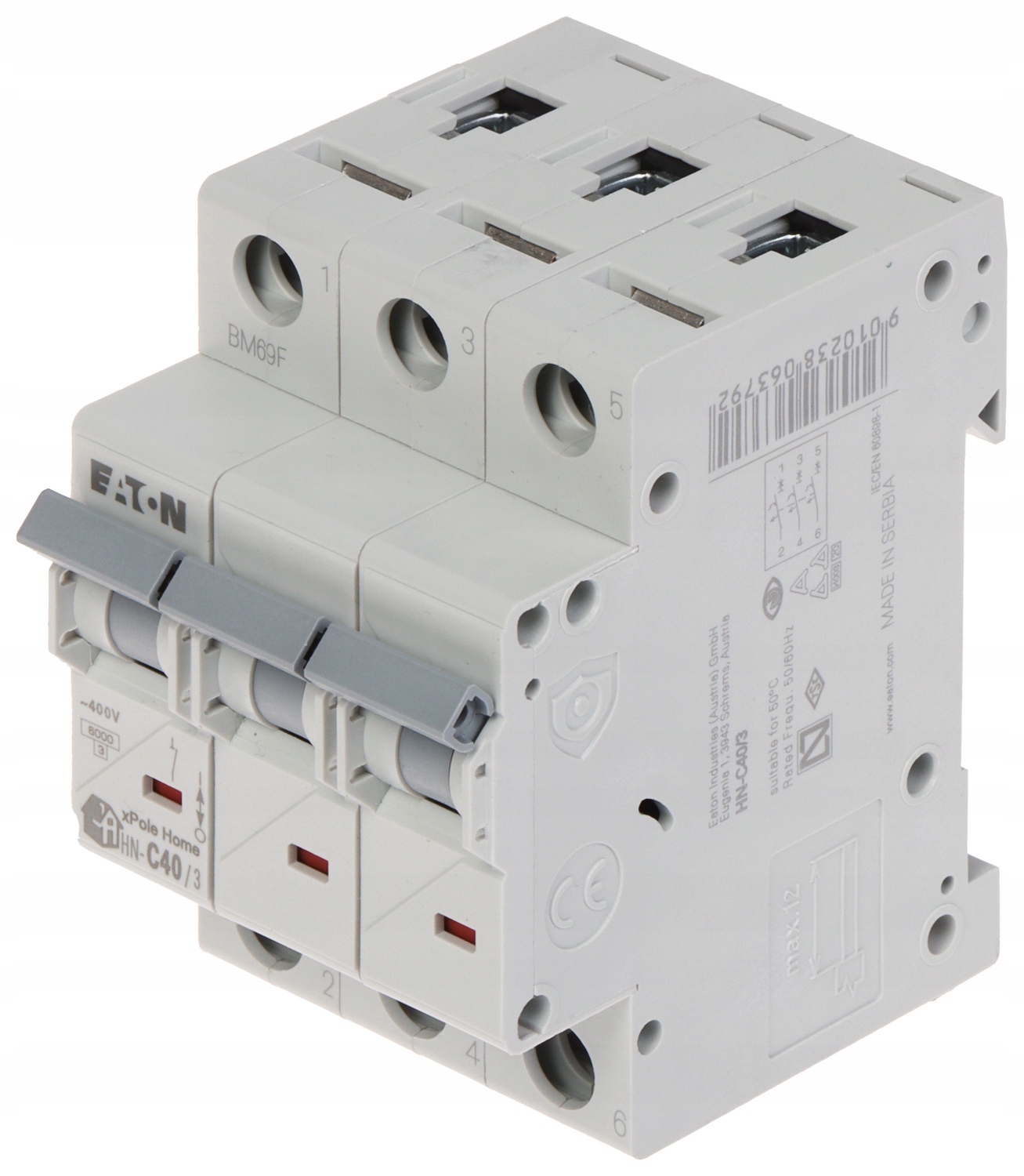 Nadproudový Vypínač HN-C40/3 Třífázový 40A Typ C Eaton