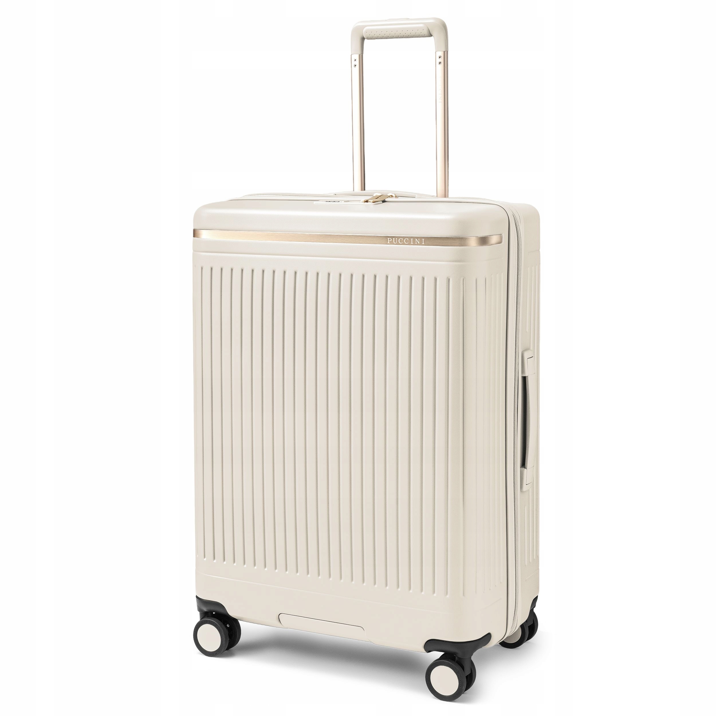 Walizka Średnia Puccini Podróżna Na Kółkach Poliwęglan Beżowa PC038B-6B
