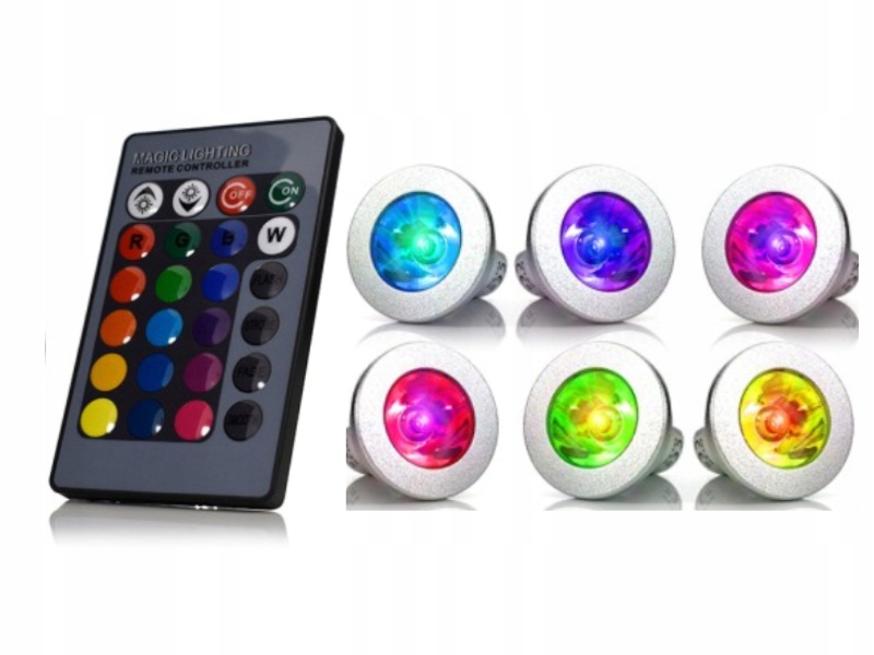 Set 6x Rgb Led Osvětlení Barevné GU10 +dálkový Ovladač