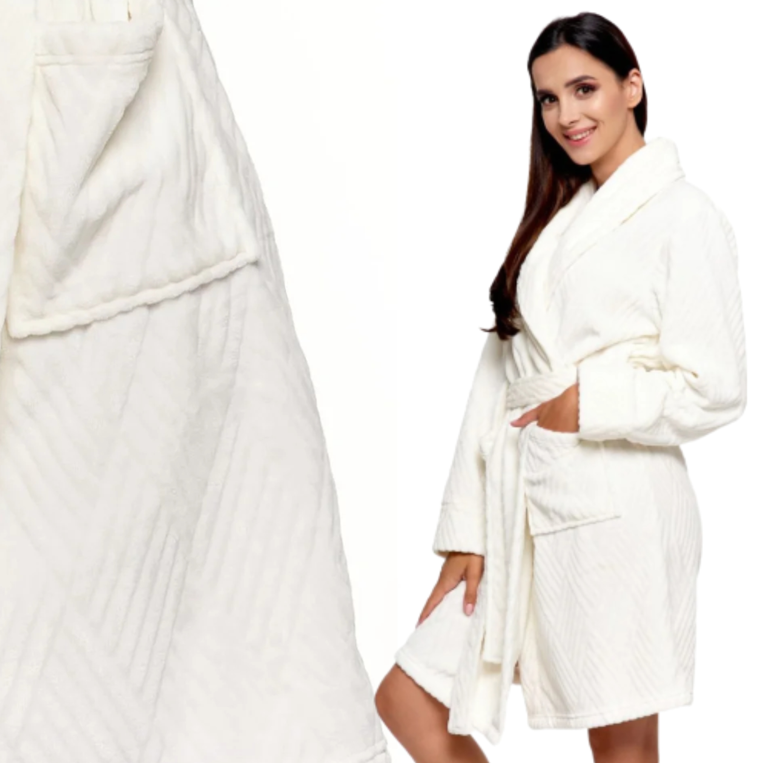 Elegantní dámský župan dlouhý měkký teplý příjemný na dotek s vázáním Moraj L