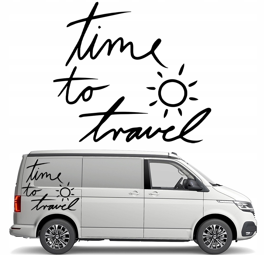 Samolepka na karavan Time To Travel Cestování Slunce Výprava Dobrodružství 90x101