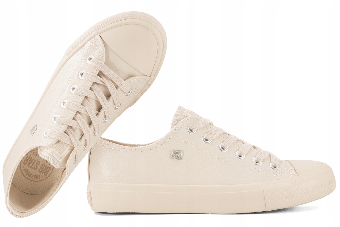 Big Star TT274019 Polokozačky Dámské Tenisky Polobotky Eko béžové Béžová 40