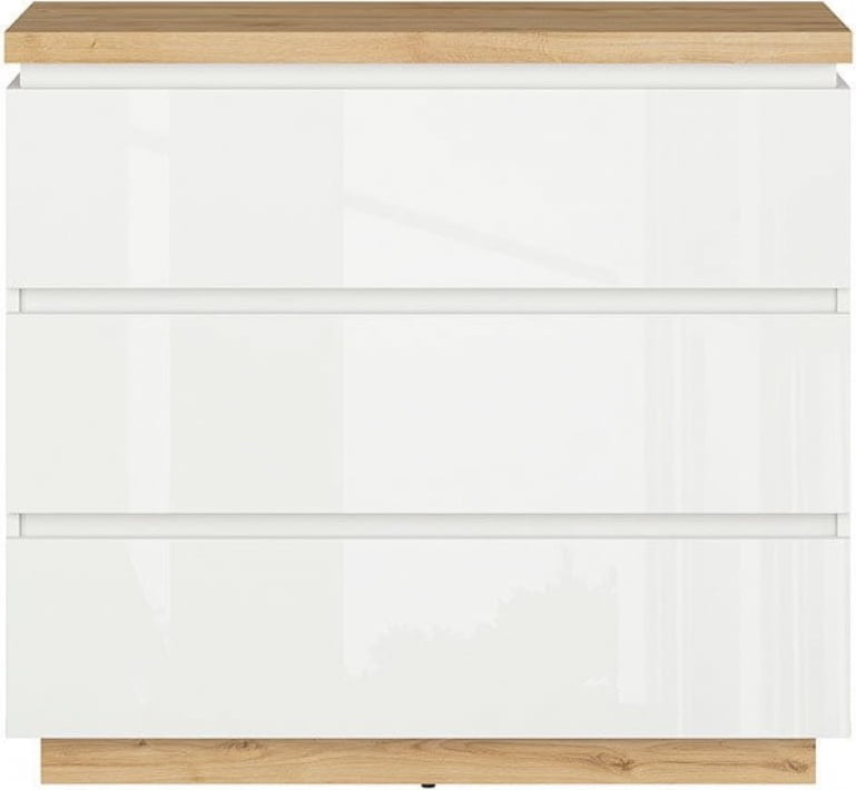 Komoda Biała z Szufladami Erla Black Red White