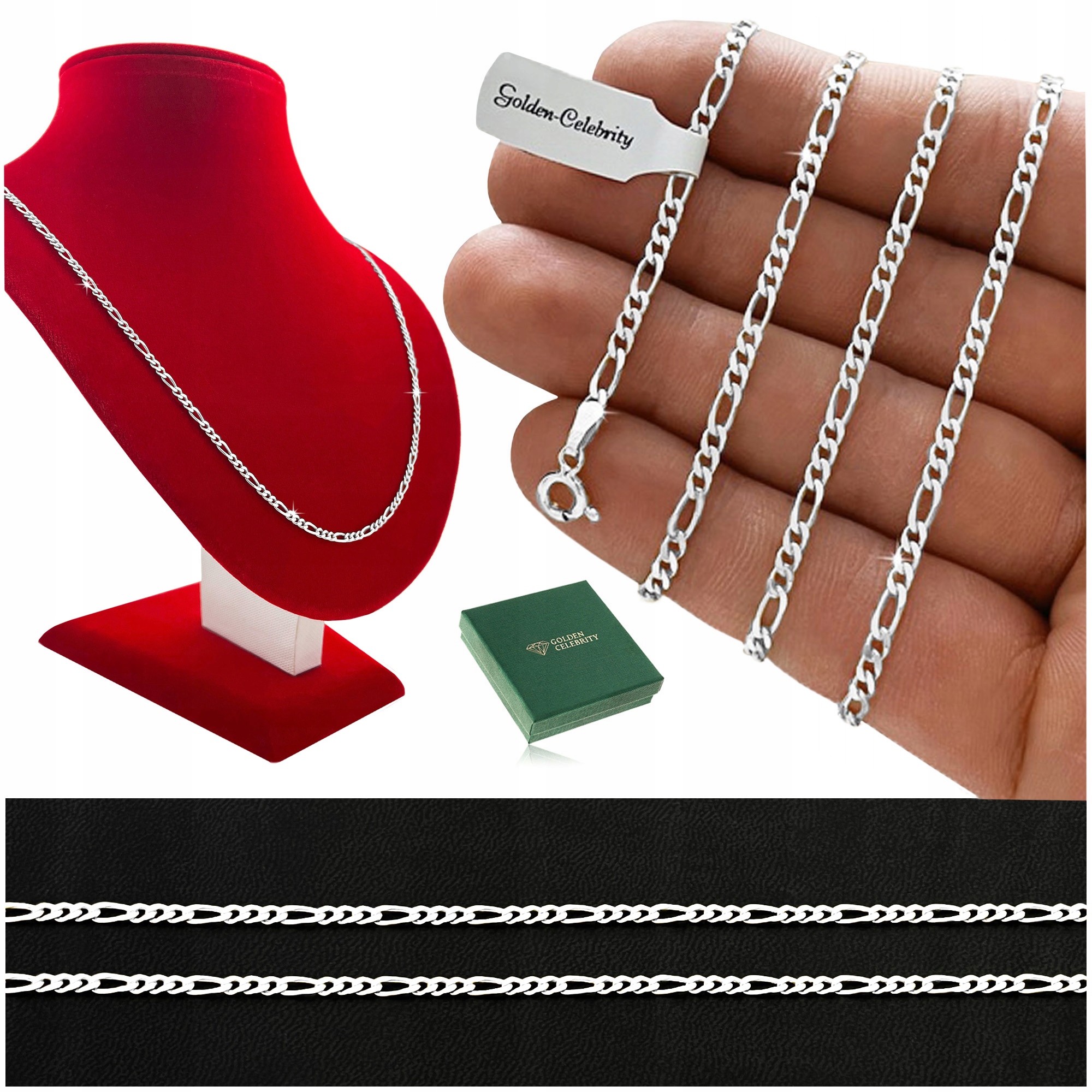 Stříbrný Řetízek Dámský Figaro 65cm/2.5mm Ryzost 925 Dárek Pro Ženu