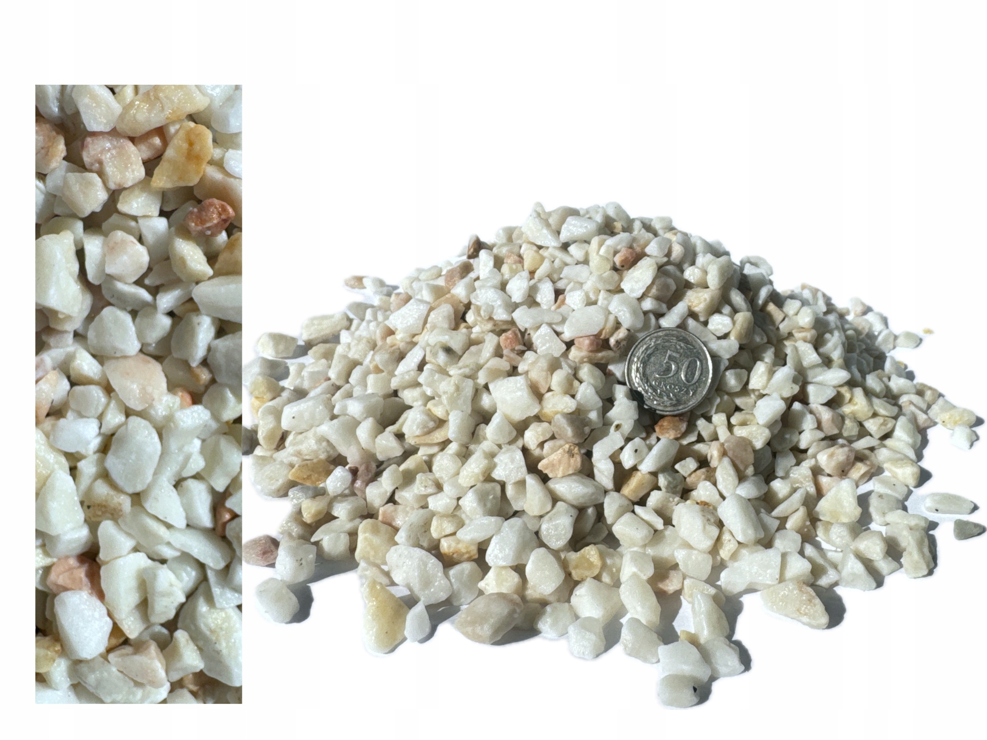 Аквариумный гравий белый кремовый террариум идеально подходит для растений 5-8 мм 2 кг