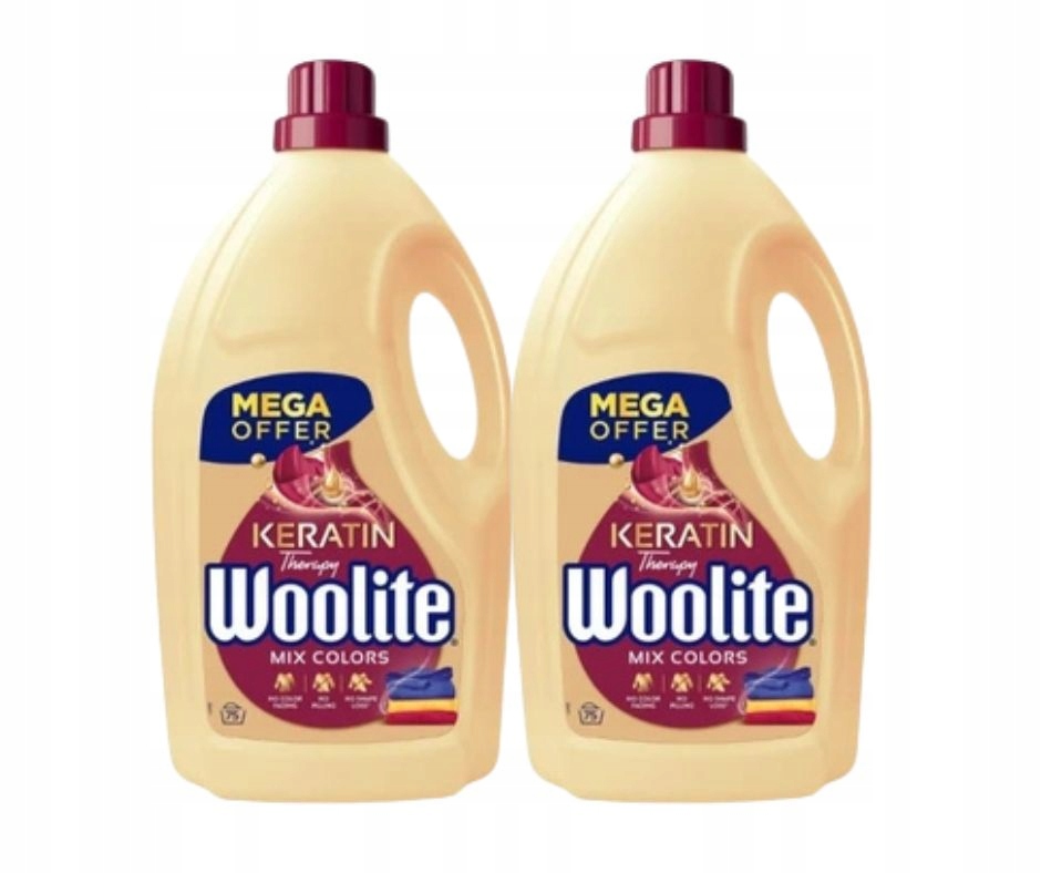 Levně Gel na praní Woolite Colour Keratin sada 4,5 l 2 ks