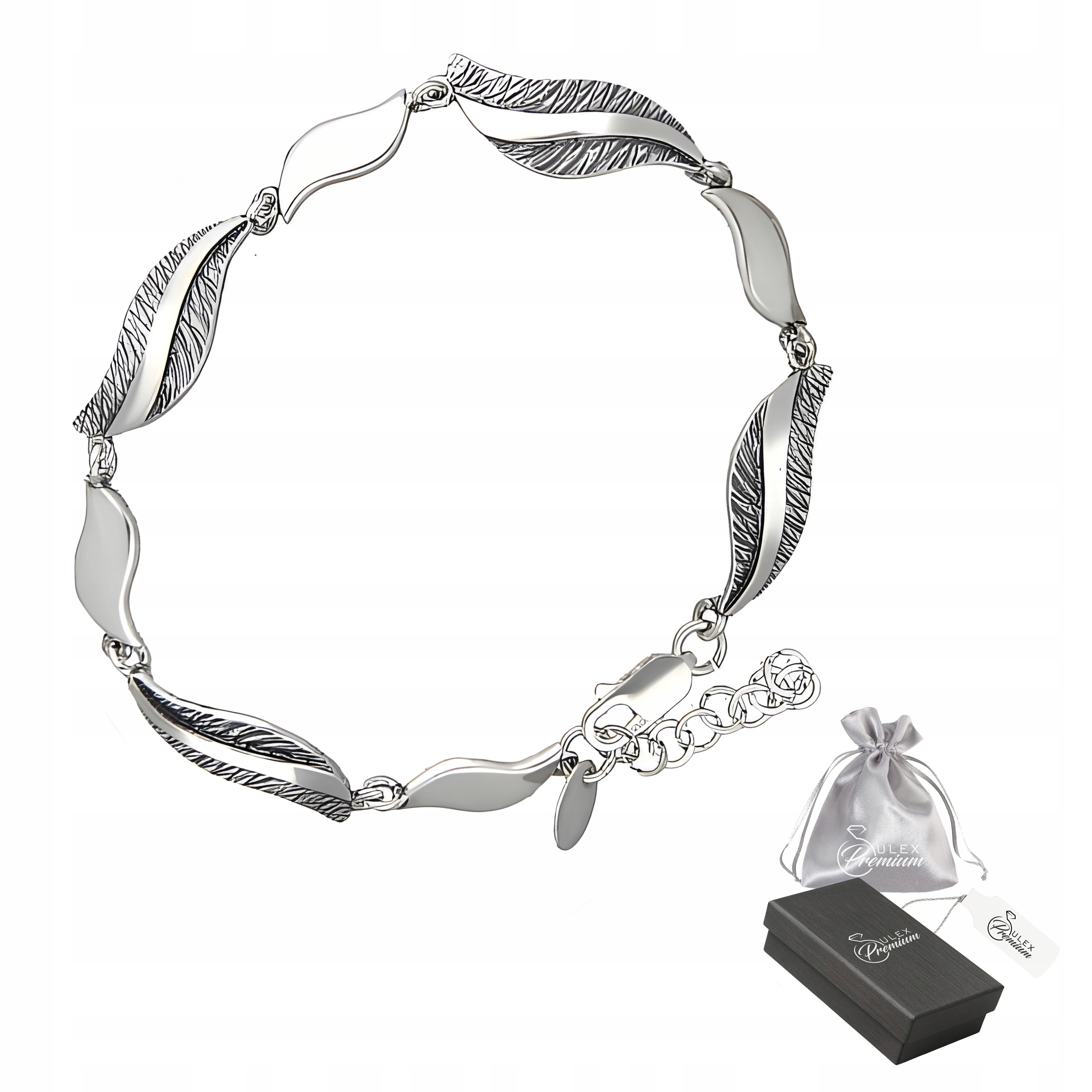 Stříbrný náramek ryzost 925 Roxy Listy Oxidované Elegantní pro ni