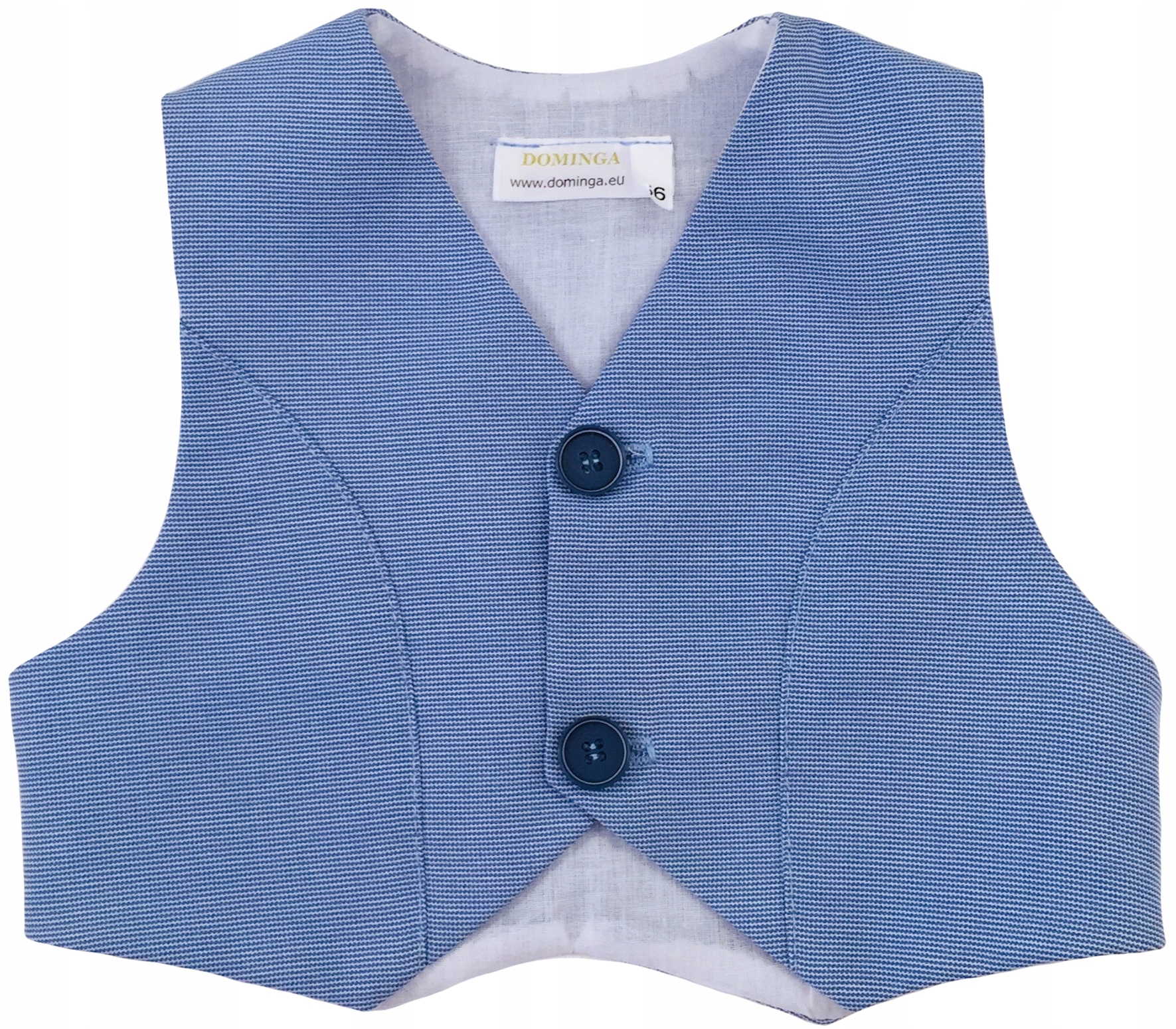 

Kamizelka wizytowa niebieska w krateczkę 92 cm 18m