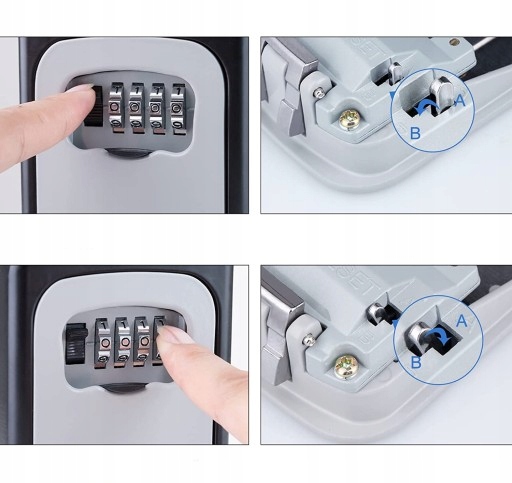 SEJF ZEWNETRZ NA KLUCZE SKRYTKA SCHOWEK SKRZYNKA SZYFR KOD KŁÓDKA NA ŚCIANĘ Wysokość zewnętrzna 4 cm