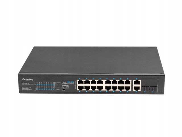 Přepínač Switch 16X100MB POE+/2XCombo nespravovatelný rack 19 palců
