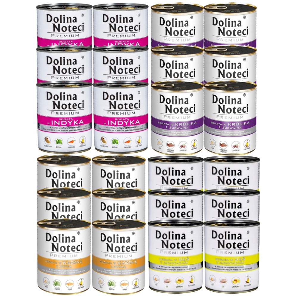 Dolina Noteci Premium mix chutí vlhké krmivo pro psy 24x800 g