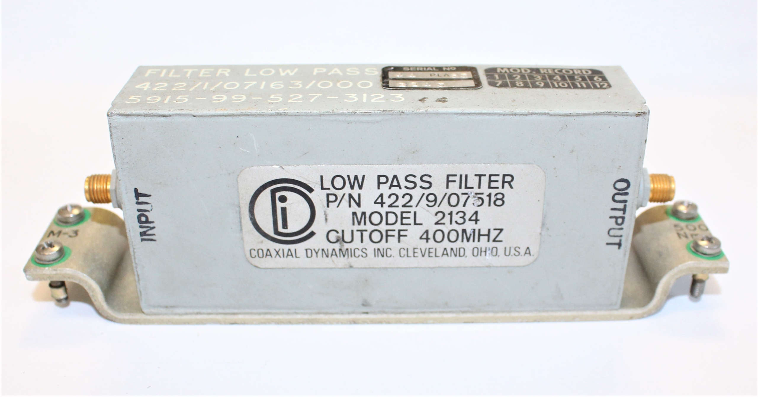 Filtr dolnoprzepustowy 2134 400MHz COAXIAL Symbol Brak