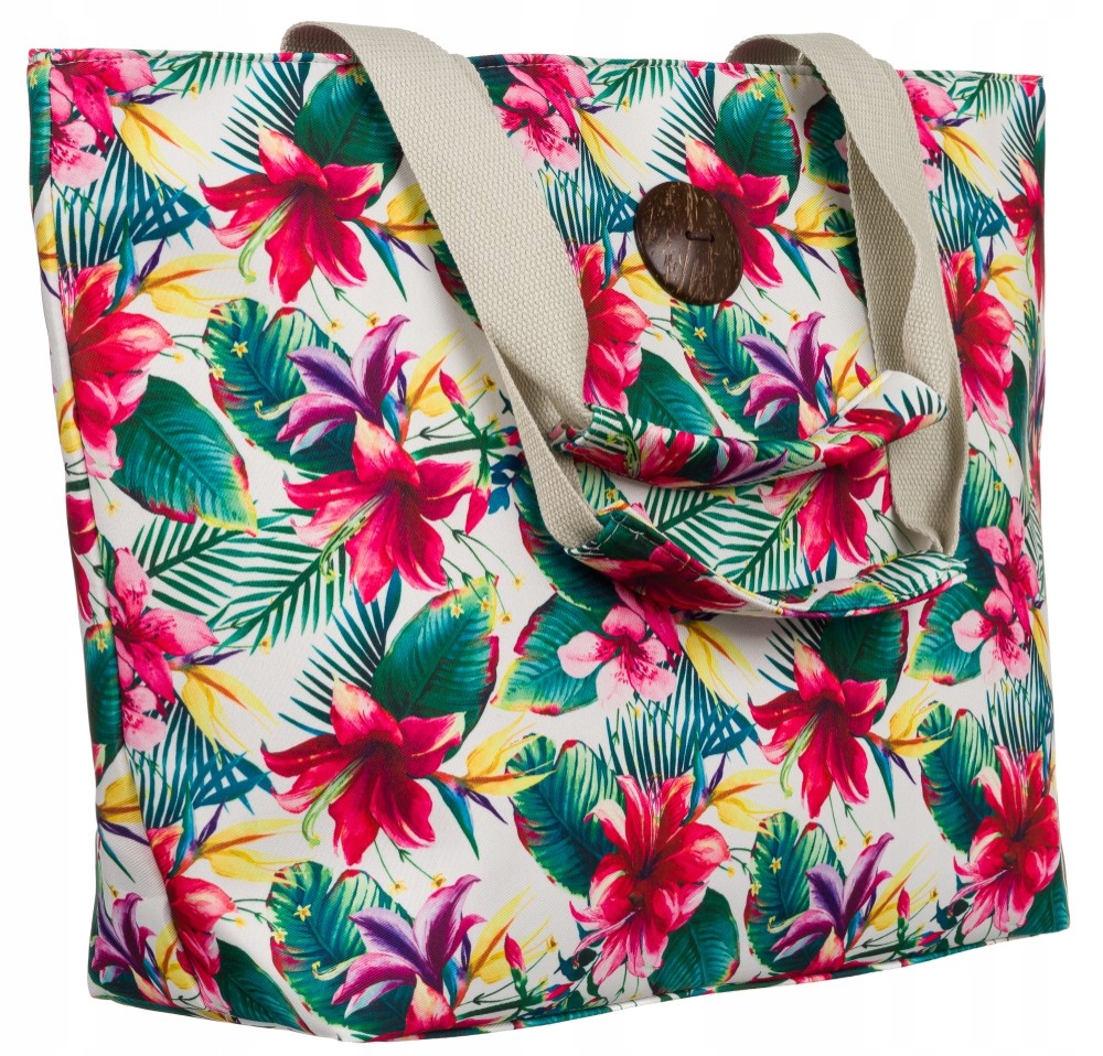 

Duża torebka shopper bag torba materiałowa zamek