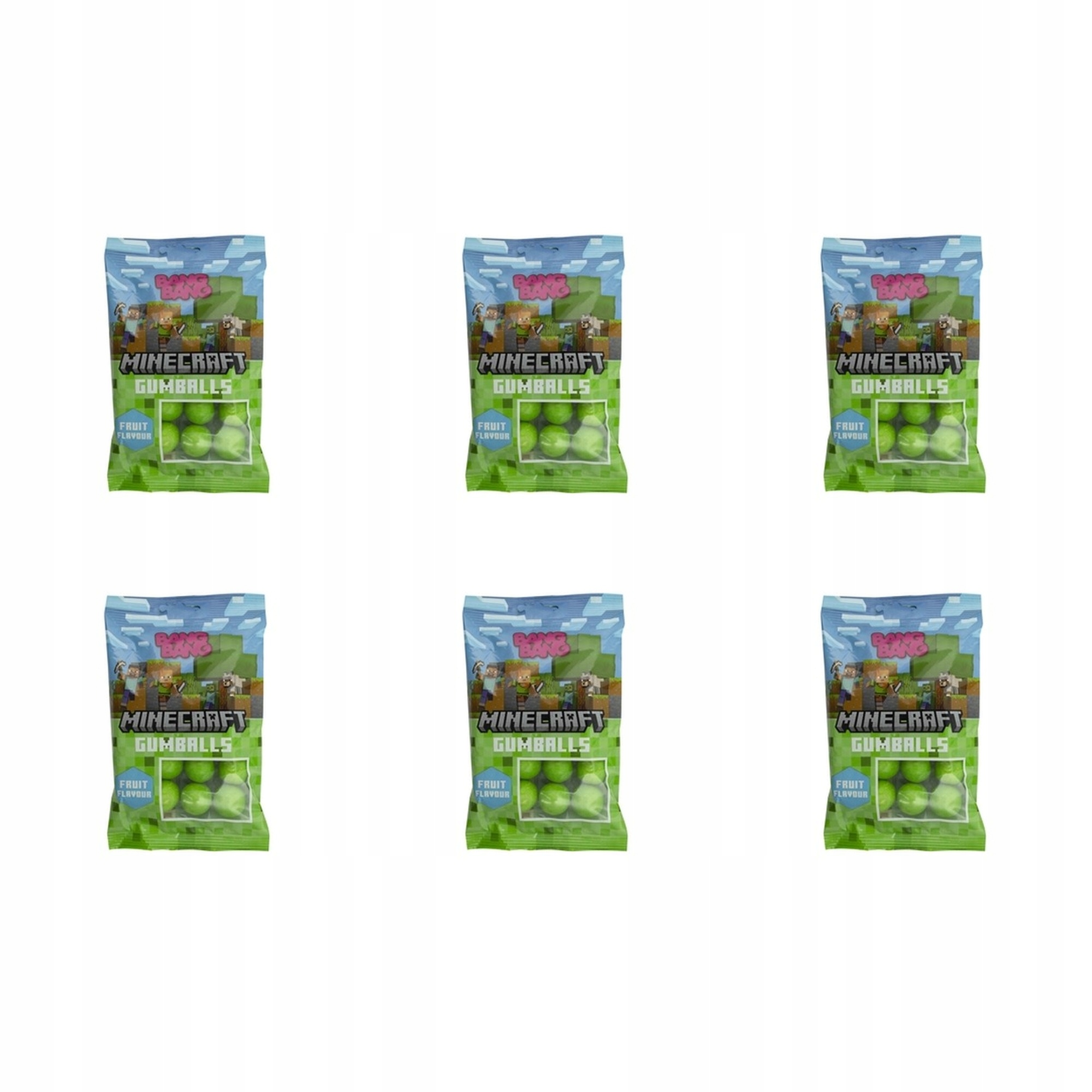 6 x 80 g Minecraft Žvýkačky s ovocnou příchutí Bang