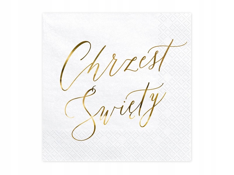 SERWETKI białe złoty napis CHRZEST ŚWIĘTY 20szt