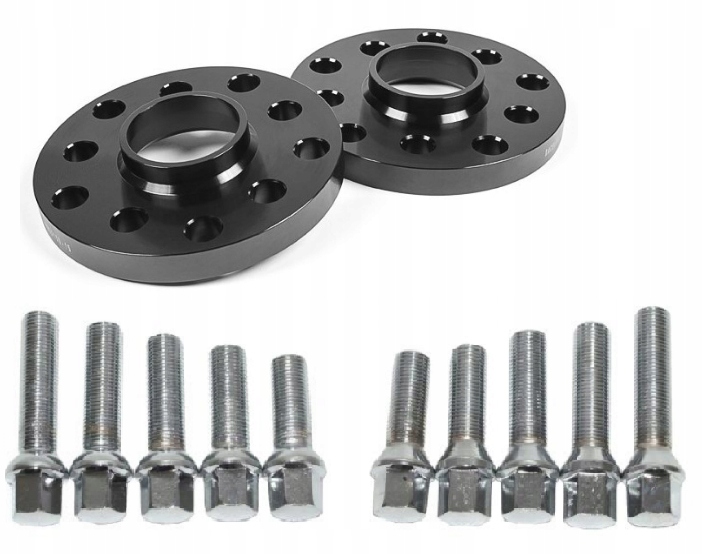Černé distanční prvky Audi Seat Vw 5x100x57,1 15 mm šrouby