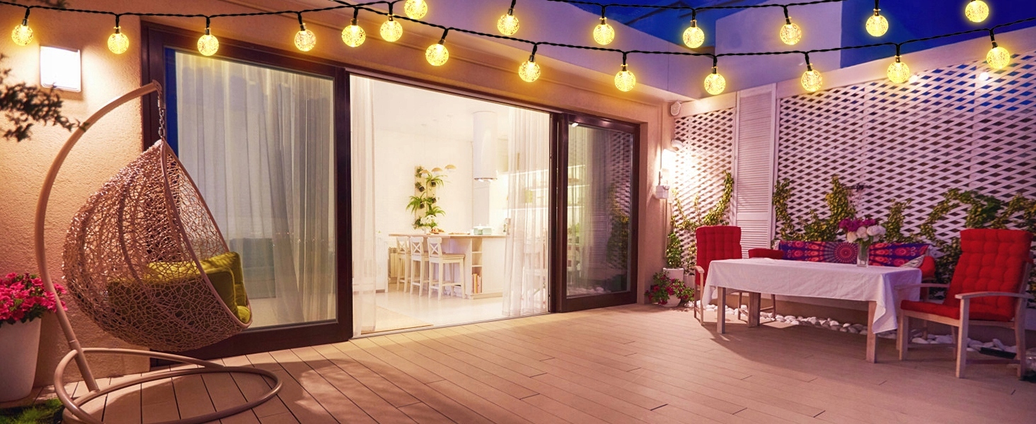 GIRLANDA LAMPKI ŚWIATEŁKA SOLARNE OGRODOWE KULE NA TARAS BALKON 30 LED 6,5m Marka inna