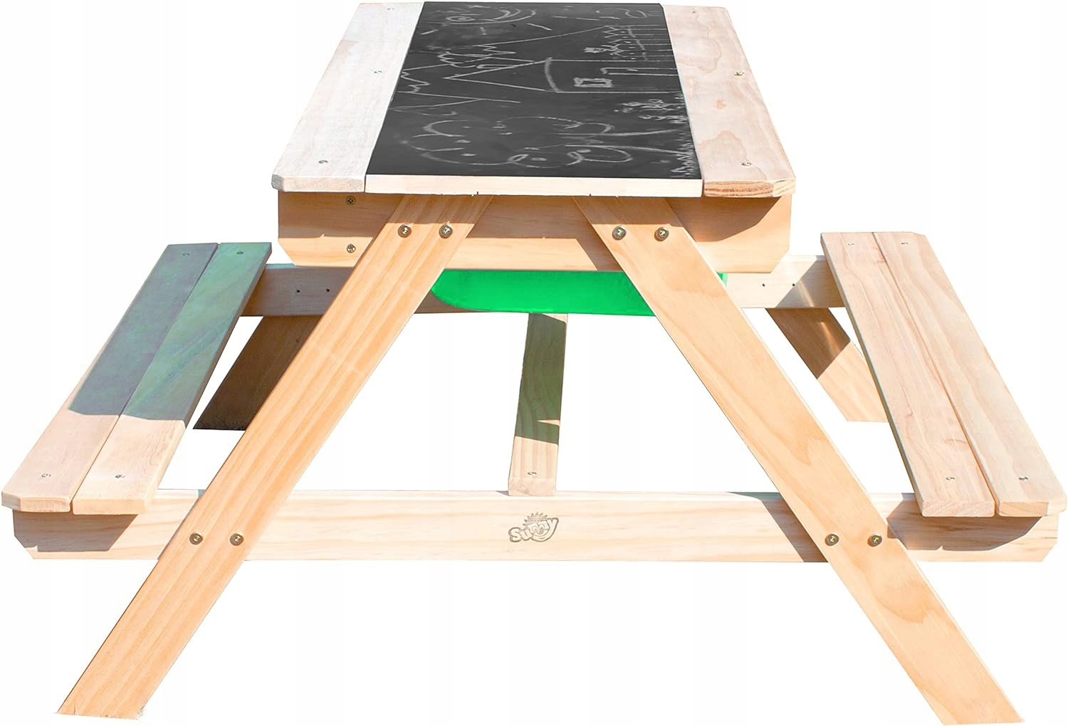 STÓŁ PIKNIKOWY DREWNIANY DLA DZIECI ŁAWKA TABLICA Z POJEMNIKAMI WODA PIASEK EAN (GTIN) 8717973935360