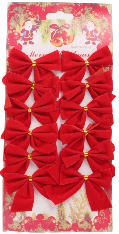 

Kokardki Czerwone Welurowe 12szt/ 6cm