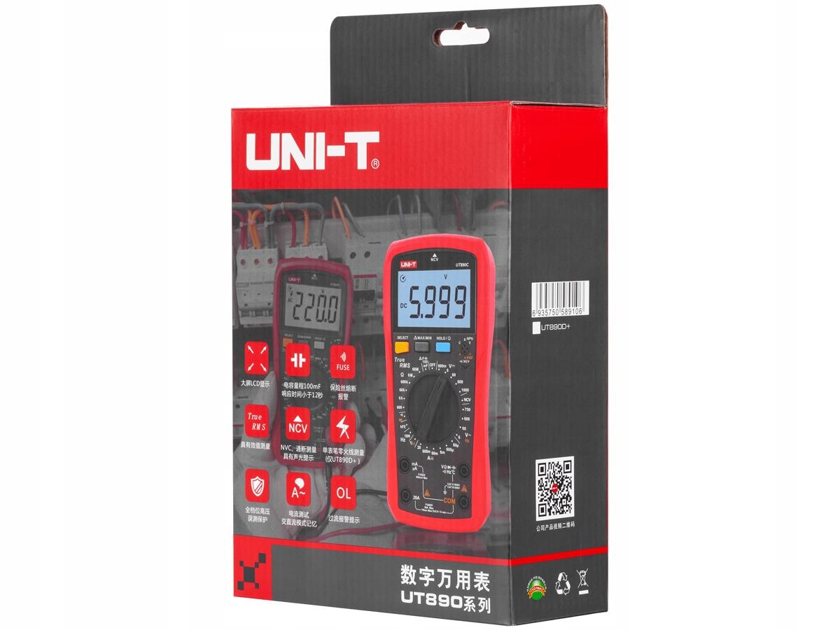Miernik uniwersalny multimetr UT890C NCV TrueRMS Typ ręczny