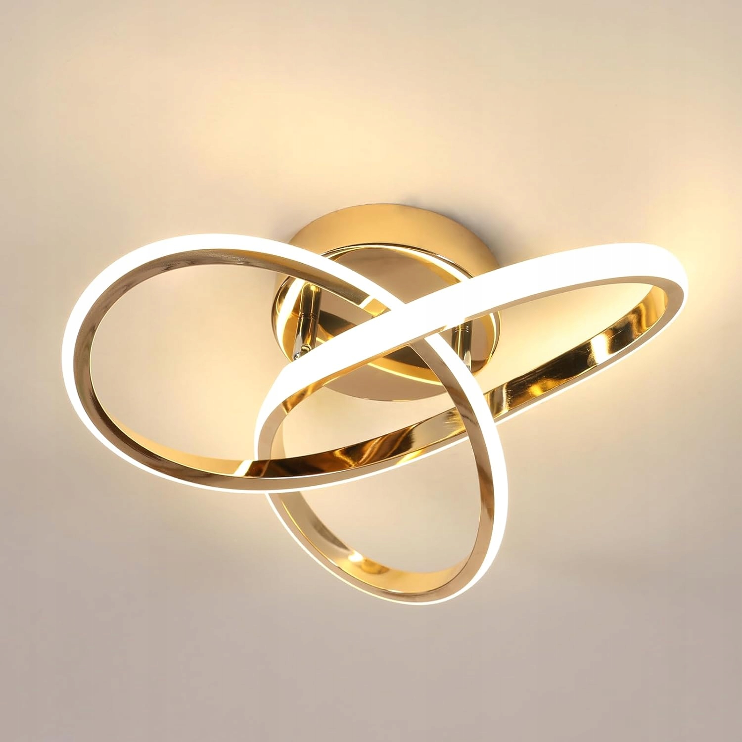 Lampa Sufitowa Wiszaca Led Zyrandol Złoty Natynkowa Nowoczesny 30W 4500K