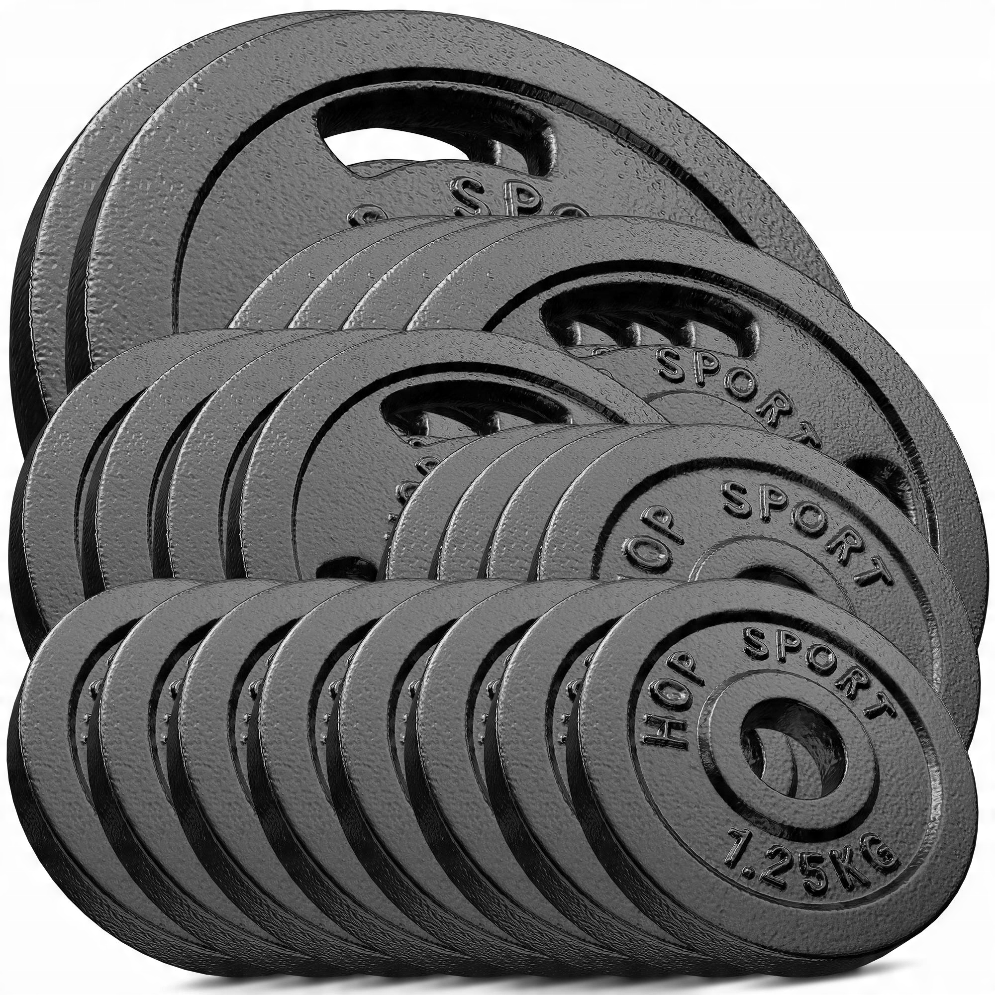 

Duży zestaw obciążeń żeliwnych 120kg do sztangi