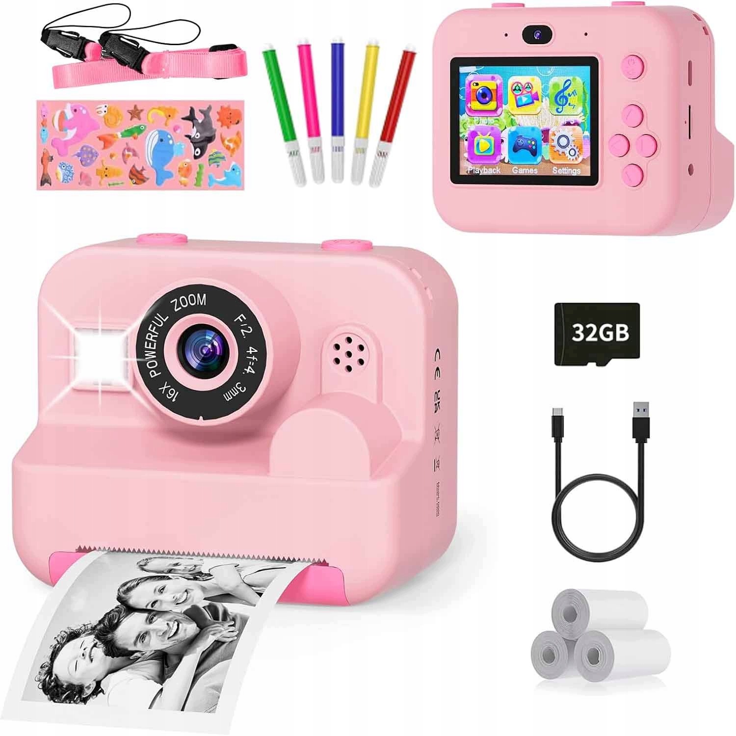 Fotoaparát pro děti digitální Okamžitý s tiskárnou Náplně