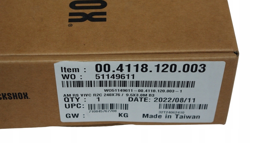 DAMPER ROCK SHOX VIVID R2C 240mm x 76mm BOX, NOWY Marka RockShox