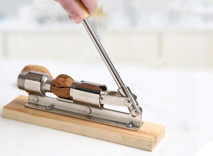 Dziadek do orzechów włoskich STAL NIERDZEWNA DREWNIANA Podstawa Rączka Materiał dominujący metal