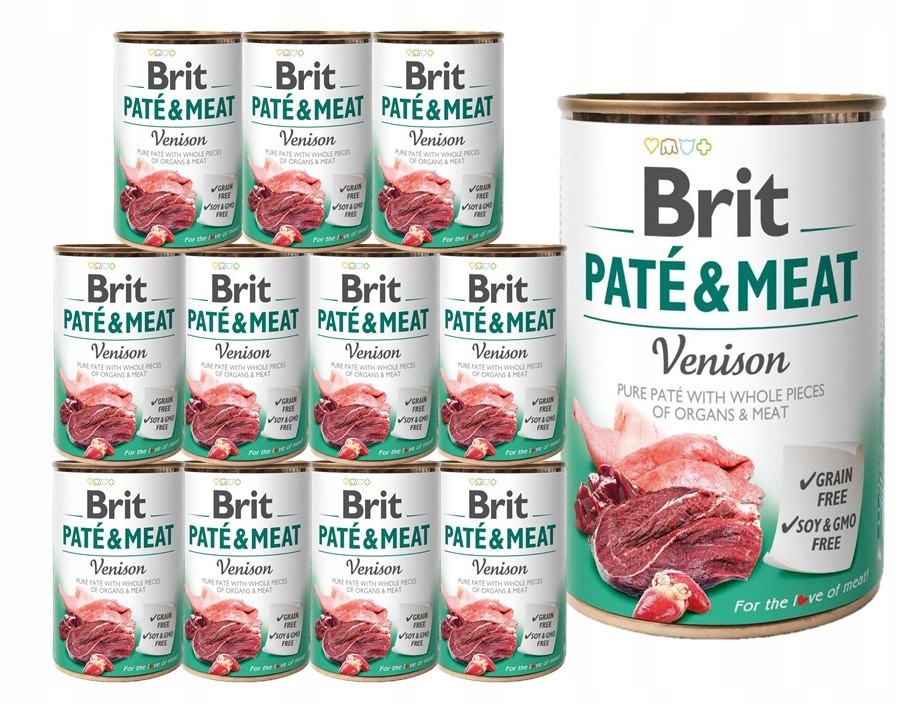 Brit Pate&amp;Meat Venison vlhké krmivo pro psy se zvěřinou 12x400 g