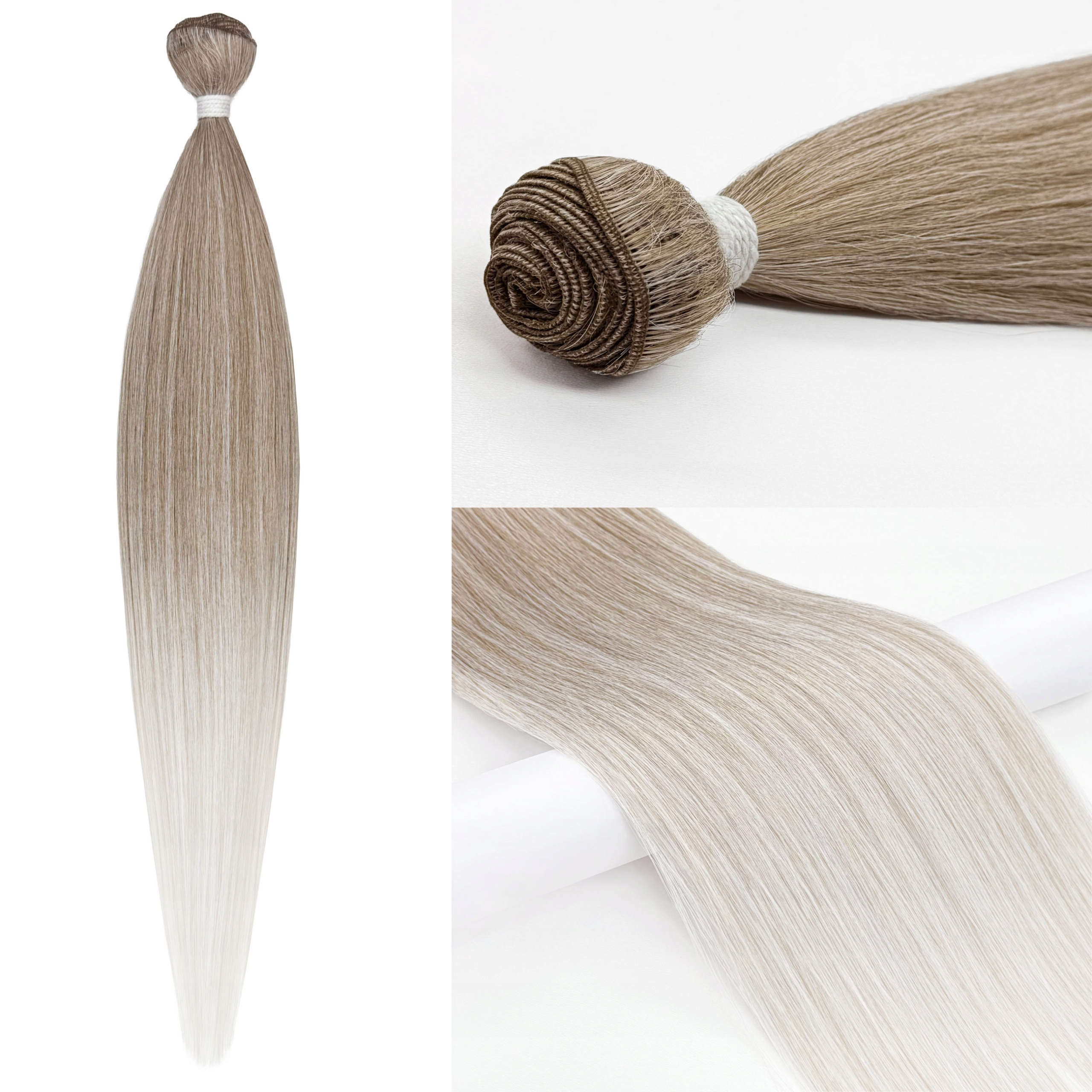 Syntetické vlasy na pásku Bioproteinové Rovné 150g60cm Teplý Blond Ombre
