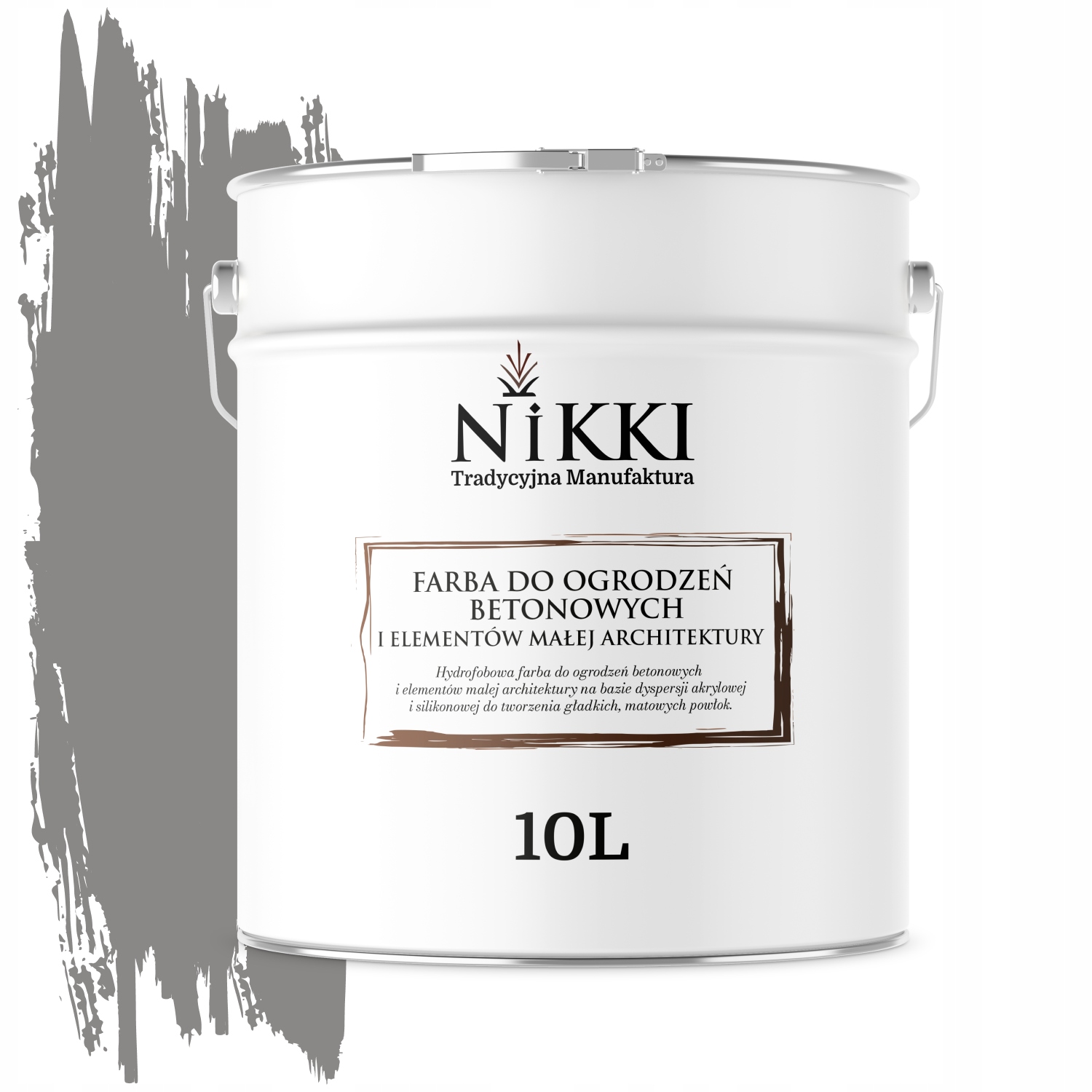 Farba Na Maľovanie Plotov 10 L Betónových Kvetináčov Šedá Oceľová F265