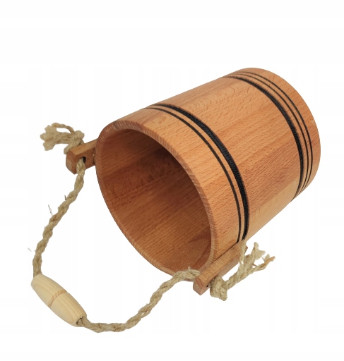 

Małe drewniane wiaderko ozdobne Bukowe osłonka