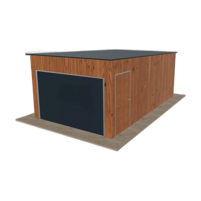 Plechová garáž 3.5x6 m jednopolohový spád dozadu Zlatý dub