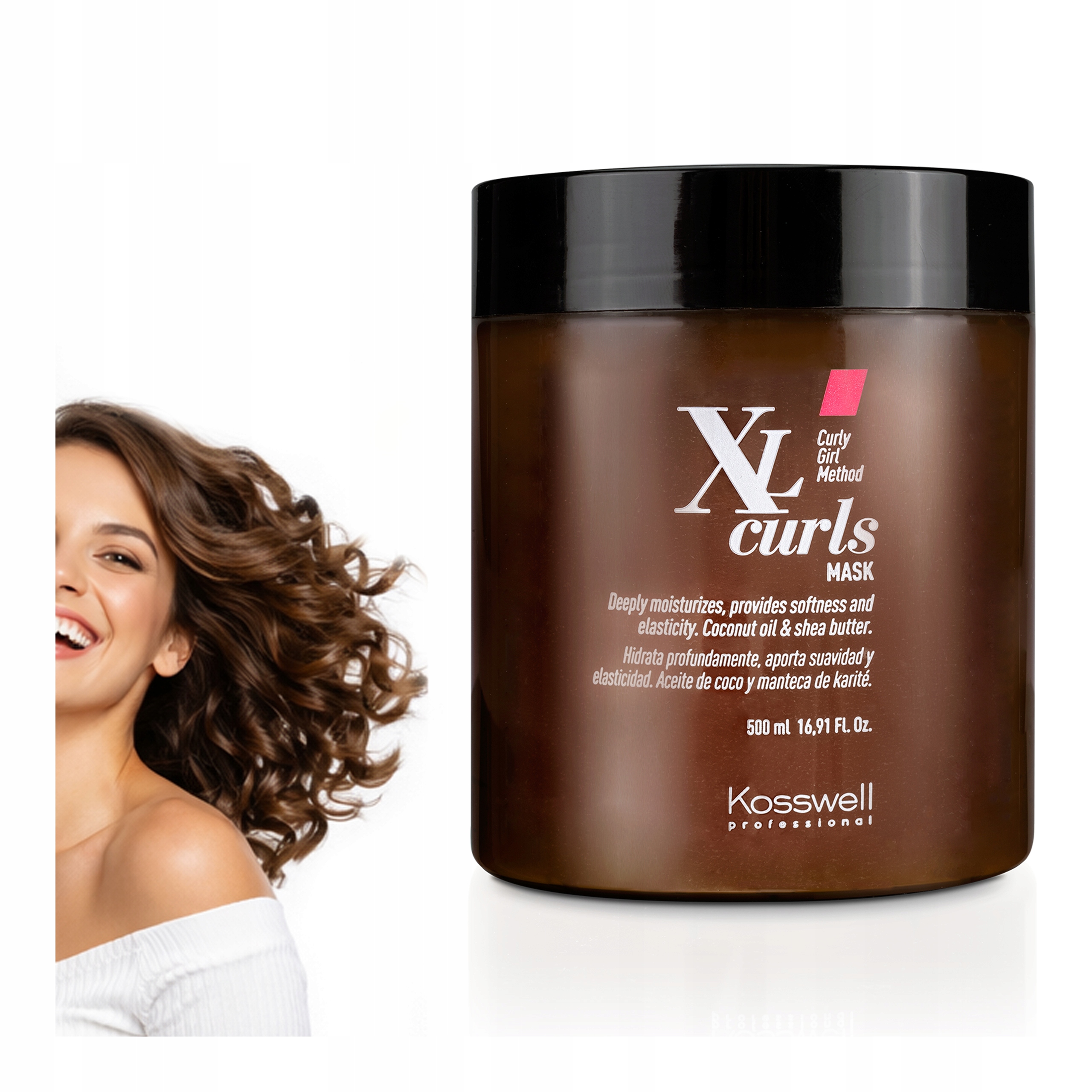 Hydratační maska pro kudrnaté vlasy s vlnitými kadeřemi, která extrahuje kroucení vlasů
