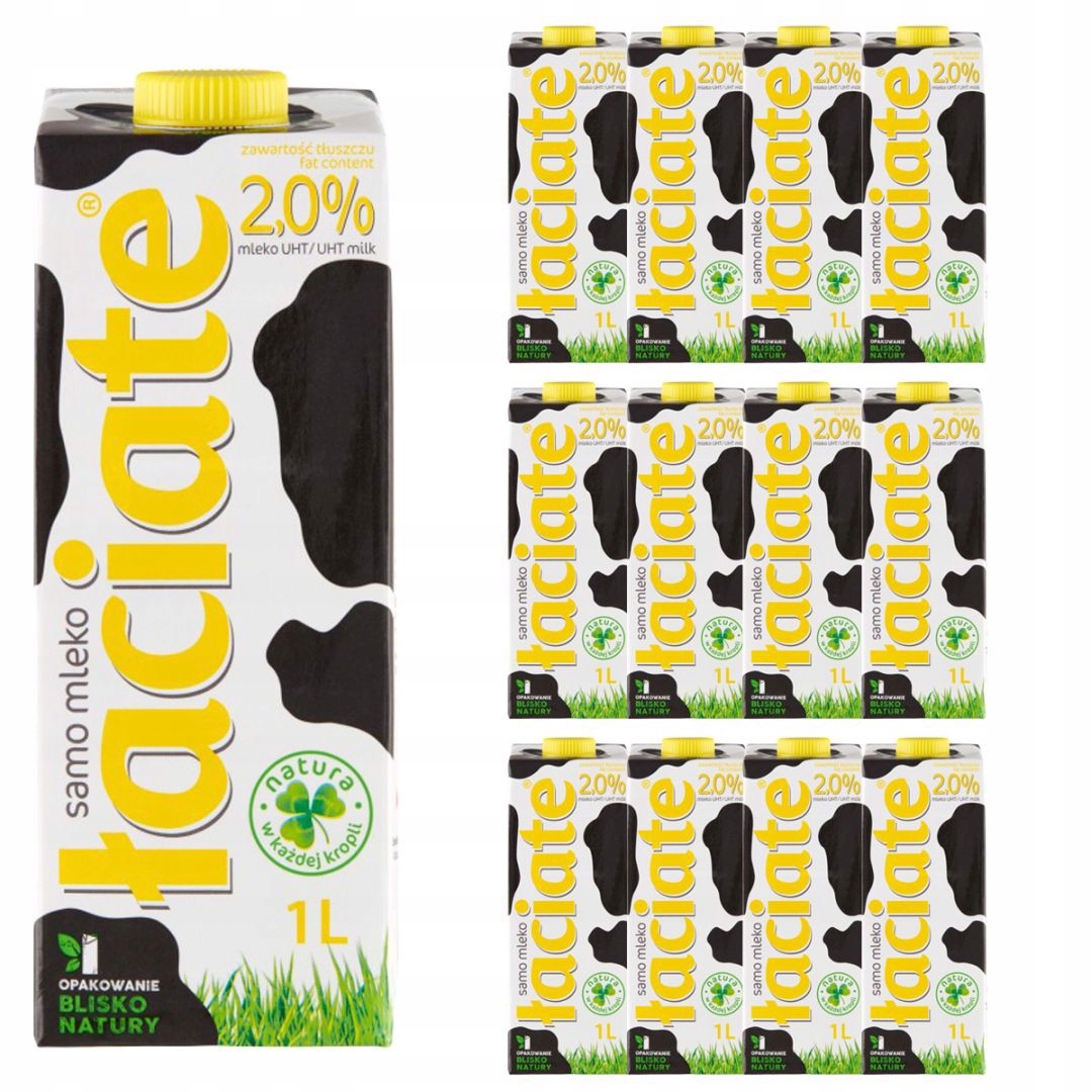 Levně Trvanlivé trvanlivé mléko Łaciate 2,0% 1 l x 12 kusů