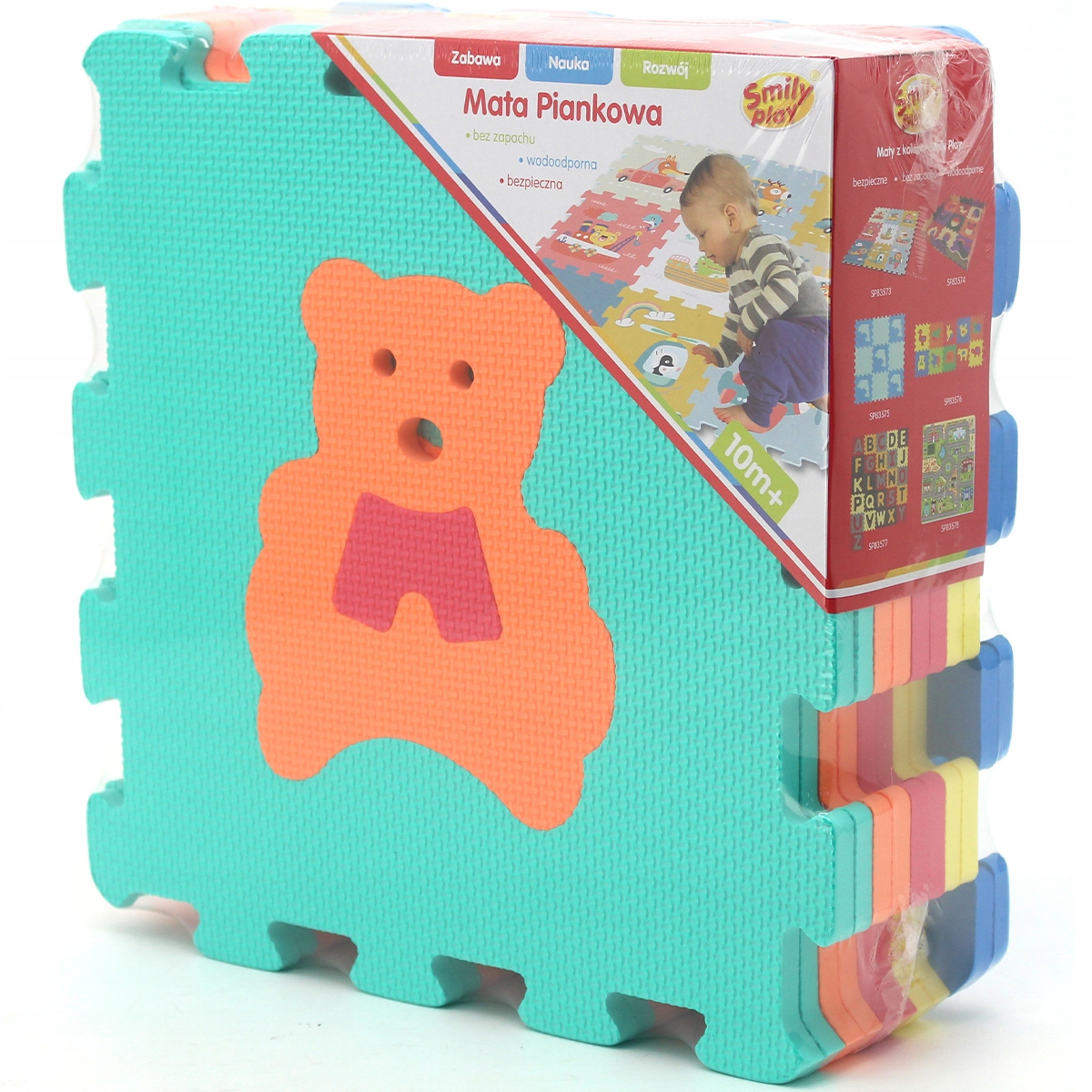 PUZZLE PIANKOWE MATA PODŁOGOWA ZWIERZĘTA 10EL. Materiał pianka