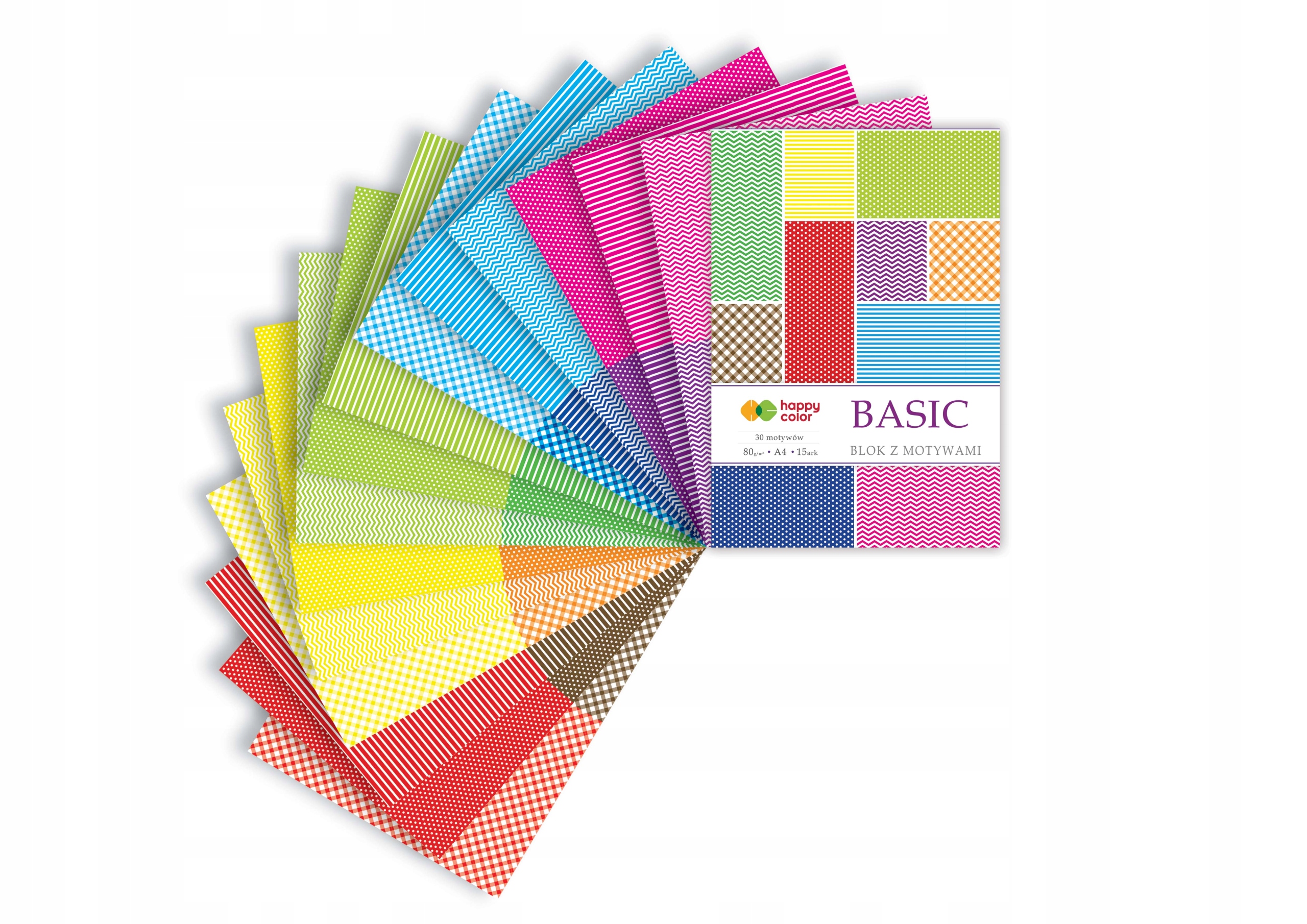 Blok z motywami Happy Color Basic A4 30 wzorów Kod producenta HA 3808 2030-A