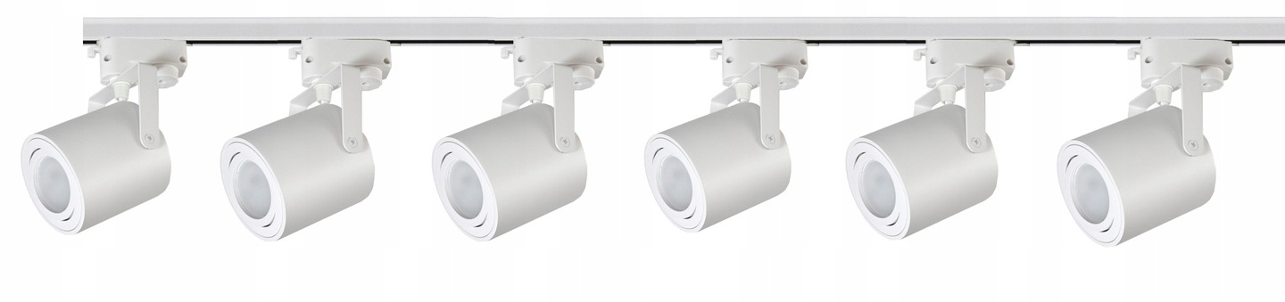 6x SPOT REFLEKTOR GU10 SZYNOPRZEWÓD 2m na szynę 1f