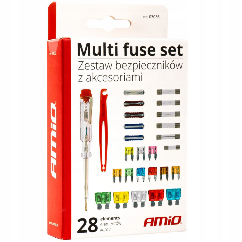 ZESTAW BEZPIECZNIKÓW SAMOCHODOWYCH próbnik chwytak Marka Amio