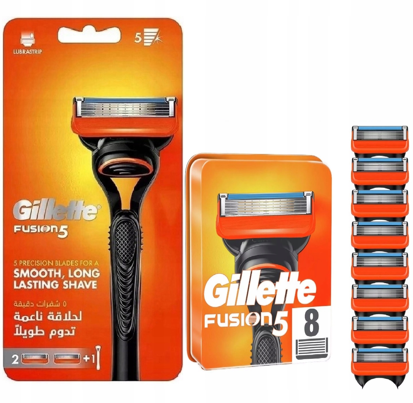 Gillette Fusion5 -Ostrza do Maszynki 10 szt.+ Maszynka-Oryginał - Kartonik