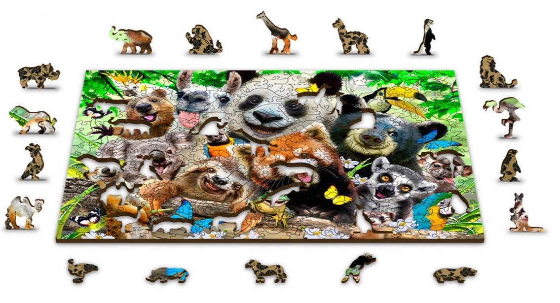 

Puzzle Drewno figurki układanka Przyjaciele z Zoo