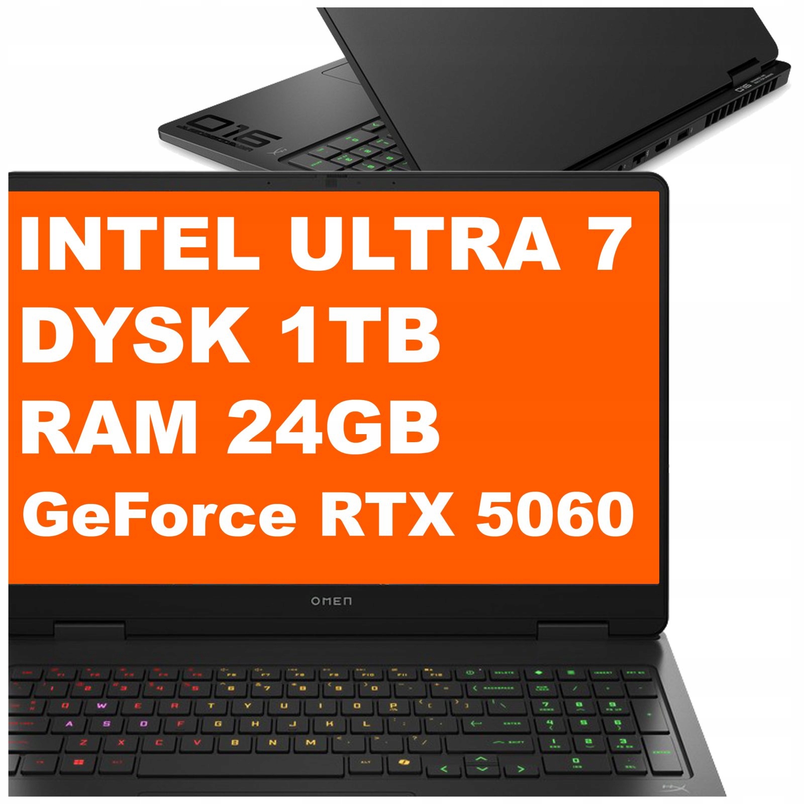 Laptop Gamingowy Hp Omen 16-am Ultra 7 24GB 1TB Rtx 5060 2k Win 11 Czarny